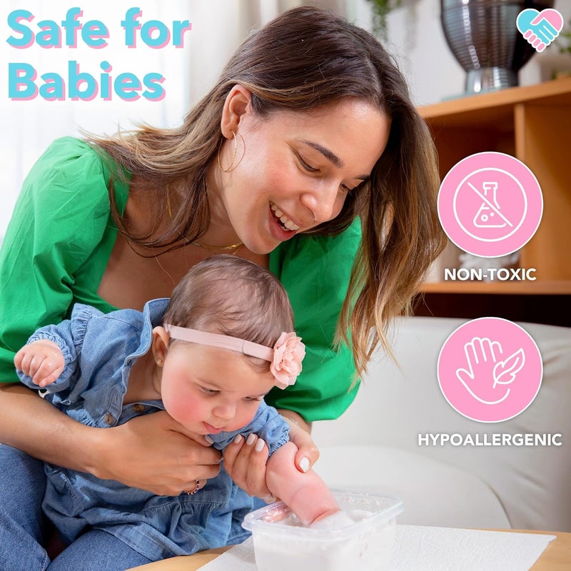 Luna Bean Baby Footprint and Hand Casting Kit (2 Pack) Personalized Baby Gifts for New Mom - Infant Newborn Foot Handprint Keepsake Mom to Be Gift - Image 3